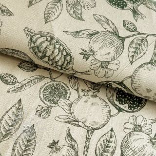 Dekostoff RUSTIC VINTAGE PRINT Granata kaki
