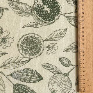 Dekostoff RUSTIC VINTAGE PRINT Granata kaki