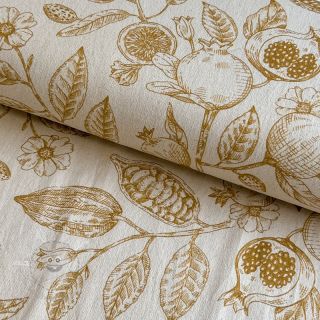 Dekostoff RUSTIC VINTAGE PRINT Granata peanut