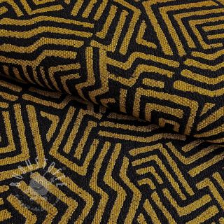 Dekostoff jacquard Mesopotamie noir jaune
