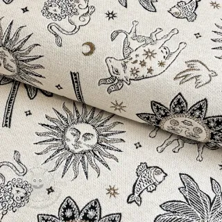 Dekostoff jacquard Pygmalion ecru noir