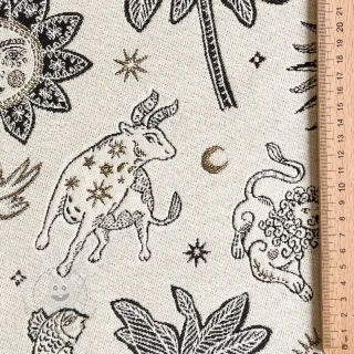 Dekostoff jacquard Pygmalion ecru noir