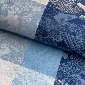 Dekostoff FRENCH TABLE CLOTH JACQUARD Niwa allover indigo