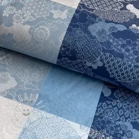 Dekostoff FRENCH TABLE CLOTH JACQUARD Niwa allover indigo