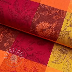 Dekostoff FRENCH TABLE CLOTH JACQUARD Cabosse allover harissa