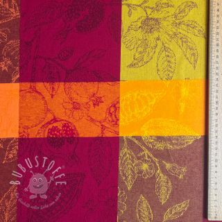 Dekostoff FRENCH TABLE CLOTH JACQUARD Cabosse allover harissa