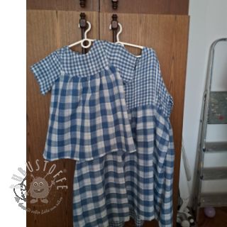 Double gauze/musselin Double sided CHECKS MINI indigo