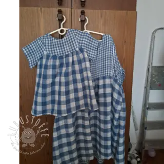 Double gauze/musselin Double sided CHECKS MINI indigo