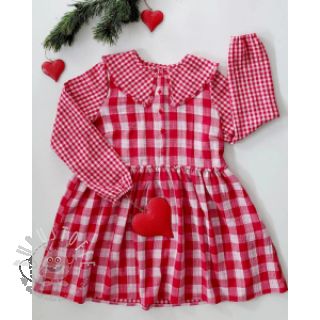 Double gauze/musselin Double sided CHECKS MINI red