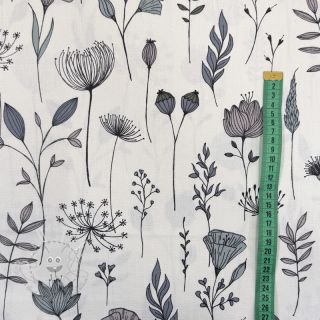 Dekostoff premium Hand Drawn Flowers