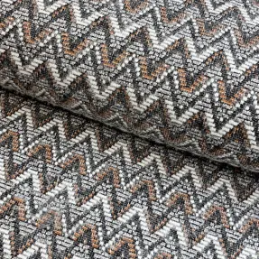 STRICKSTOFF jacquard Comfilia Zigzag wavy brown