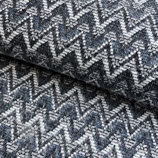 STRICKSTOFF jacquard Comfilia Zigzag wavy blue