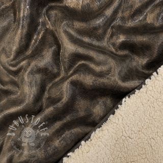 Mantelstoff Panther Glammy Teddy Lammy brown