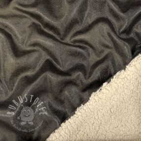 Mantelstoff Vintage Glammy Teddy Lammy grey