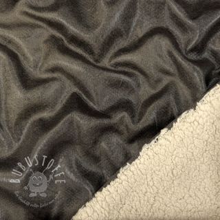 Mantelstoff Vintage Glammy Teddy Lammy grey