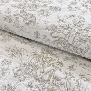 Dekostoff jacquard MACASSAR alover lin