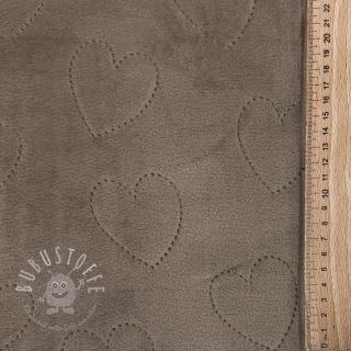 Nicky stoff TEDDY Hearts taupe