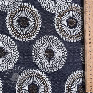 Dekostoff jacquard Jojoba marine