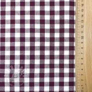 Baumwollstoff Check aubergine