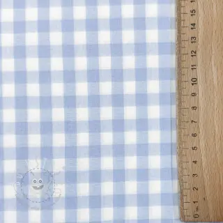 Baumwollstoff Check light blue