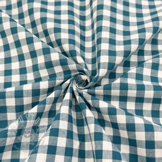 Baumwollstoff Check petrol