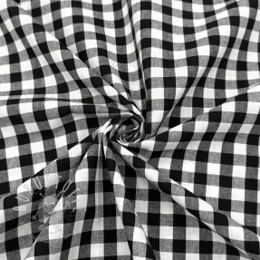 Baumwollstoff Check black