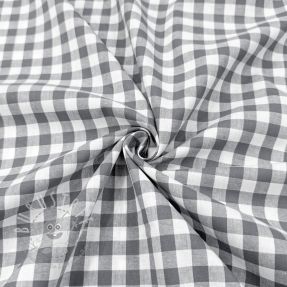 Baumwollstoff Check grey