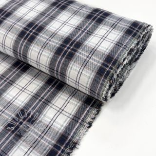 Scottish Check YARN DYED BRUSHED white navy
