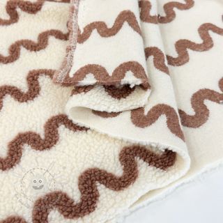 Mantelstoff TEDDY JACQUARD Waves camel
