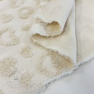 Mantelstoff TEDDY Hearts off white