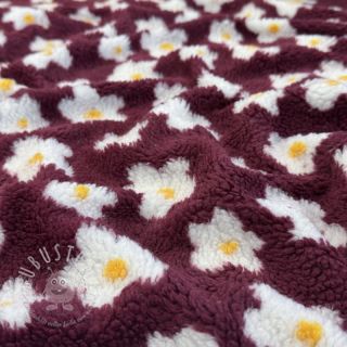 Mantelstoff TEDDY Daisy brom beere