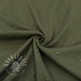 Strickstoff BIG KNIT DOT camo green