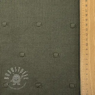 Strickstoff BIG KNIT DOT camo green