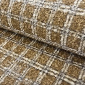 Mantelstoff Bouclé Squares design A