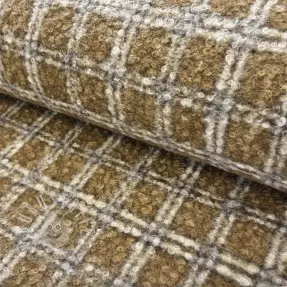 Mantelstoff Bouclé Squares design A