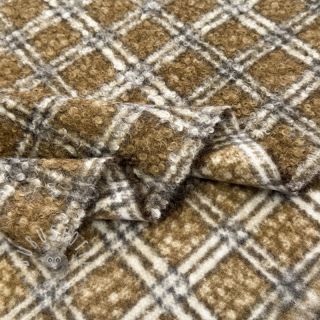 Mantelstoff Bouclé Squares design A