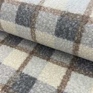 Mantelstoff Bouclé Squares design D