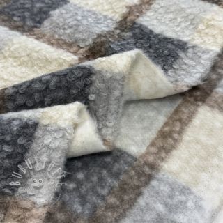 Mantelstoff Bouclé Squares design D