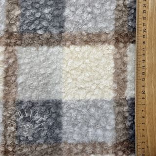Mantelstoff Bouclé Squares design D
