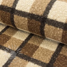 Mantelstoff Bouclé Squares design E