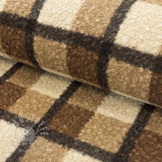Mantelstoff Bouclé Squares design E