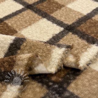 Mantelstoff Bouclé Squares design E