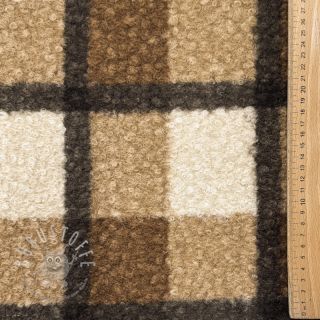 Mantelstoff Bouclé Squares design E