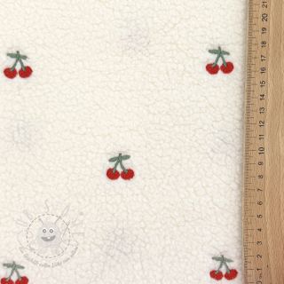 Mantelstoff TEDDY EMBROIDERY Cherries