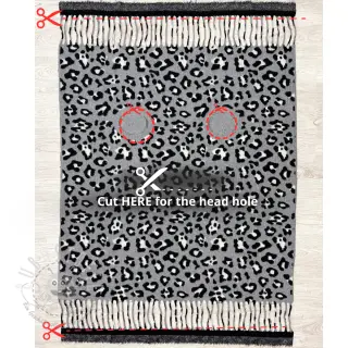 Poncho PRATO boiled wool Panther grey