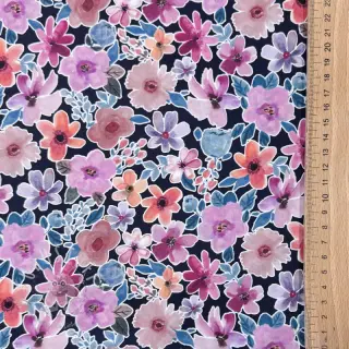 Baumwollstoff Significant flowers navy digital print