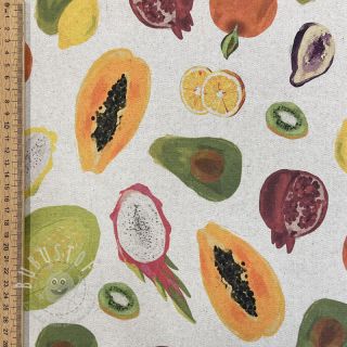Dekostoff Linenlook Fruit digital print