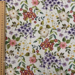 Dekostoff Linenlook Flowers meadow digital print