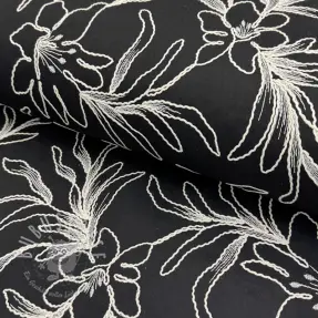 Baumwollstoff EMBROIDERY GABARDINE Luana black