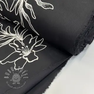 Baumwollstoff EMBROIDERY GABARDINE Luana black